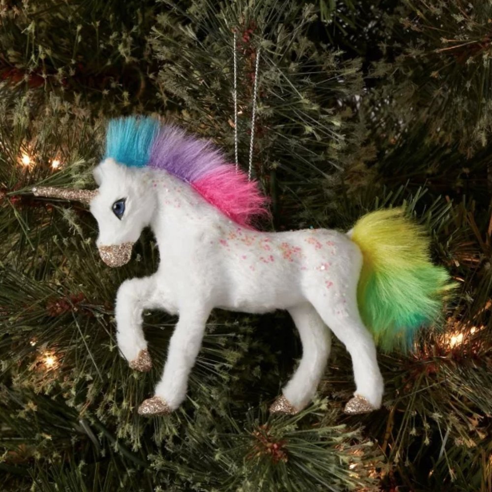 Wondershop 2023 Multi Color Sparkling Unicorn Christmas Ornament NWT ~ Last One!